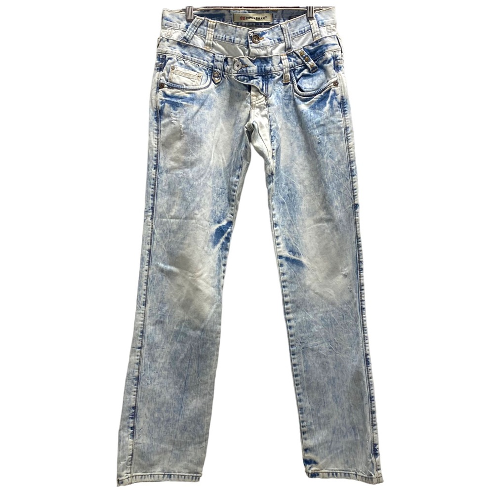 Cipo & Baxx Low Rise Size 13 Vintage Y2K Double Layer ButtonDown Jeans W:34 L:34